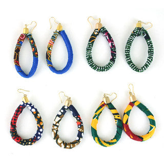 Set Of 4 Kitenge Tear Drop Earring Pairs