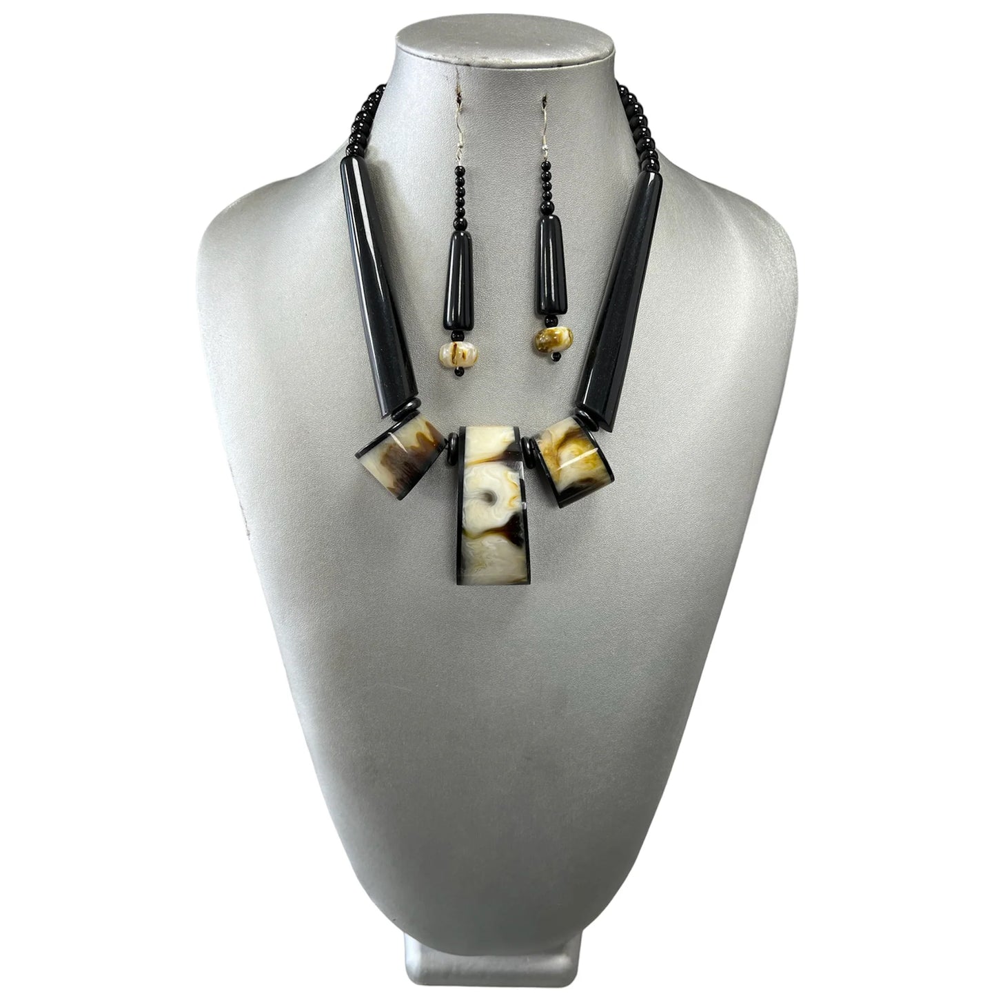 Women's Toggle Tribal Pendant Necklace Set